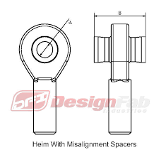 Misalignment spacers to suit 3/4" heim